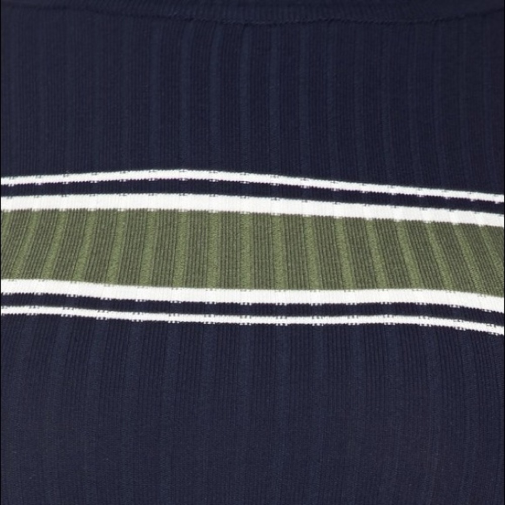 💙LAST ONE💙 Navy Mock Neck Knit Ribbed Midi Dress - Picture 6 of 8